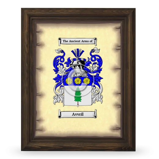 Avvril Coat of Arms Framed - Brown