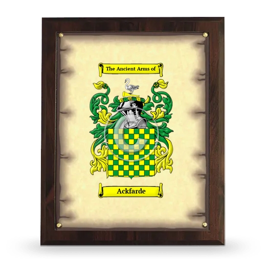 Ackfarde Coat of Arms Plaque