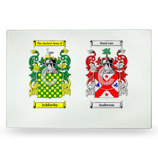 Double Coat of Arms Glass Cutting Board