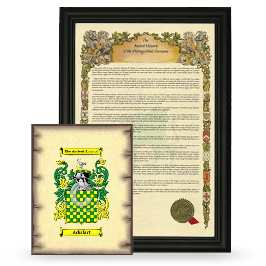 Acksfart Framed History and Coat of Arms Print - Black