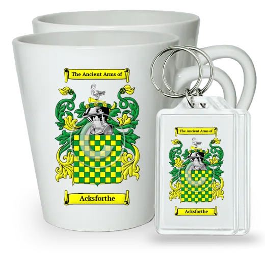 Acksforthe Pair of Latte Mugs and Pair of Keychains