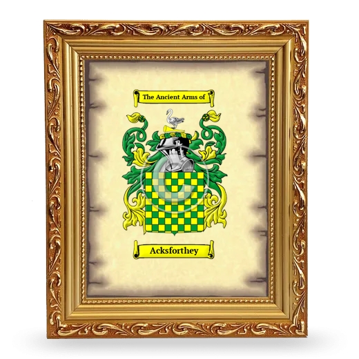 Acksforthey Coat of Arms Framed - Gold