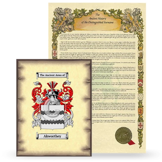 Akworthey Coat of Arms and Surname History Package