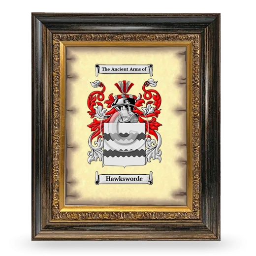 Hawksworde Coat of Arms Framed - Heirloom