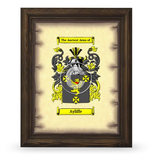 Ayliffe Coat of Arms Framed - Brown