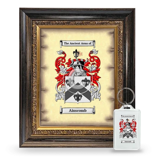 Ainscomb Framed Coat of Arms and Keychain - Heirloom