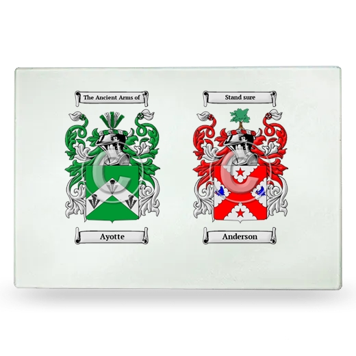 Double Coat of Arms Glass Cutting Board