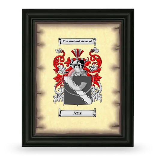 Aziz Coat of Arms Framed - Black