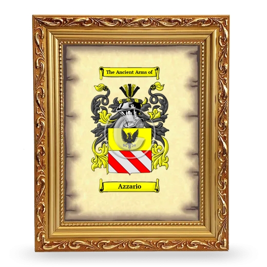 Azzario Coat of Arms Framed - Gold