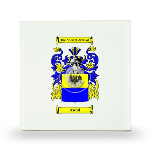 Asoni Small Ceramic Tile with Coat of Arms