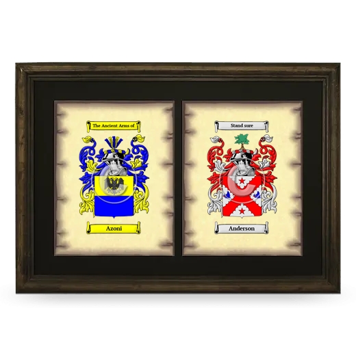 Double Coat of Arms Framed - Brown