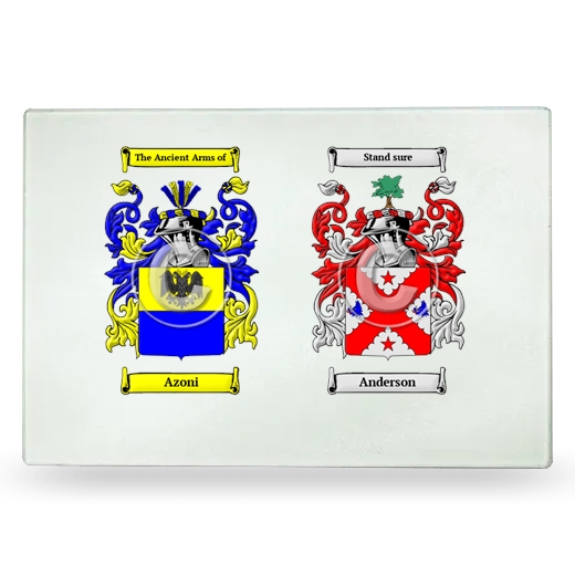 Double Coat of Arms Glass Cutting Board