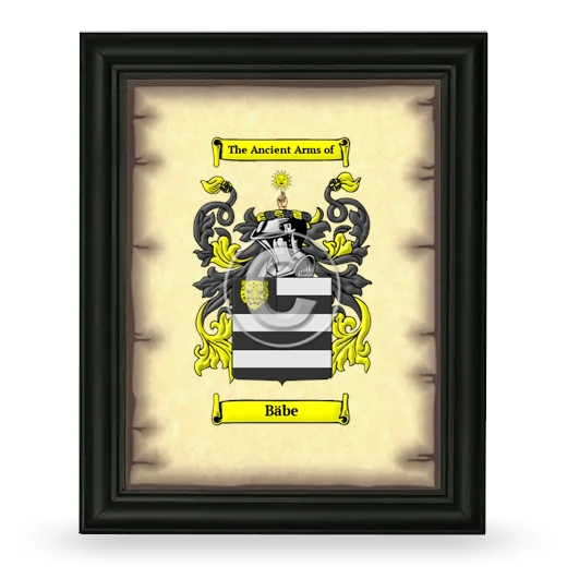 Bäbe Coat of Arms Framed - Black