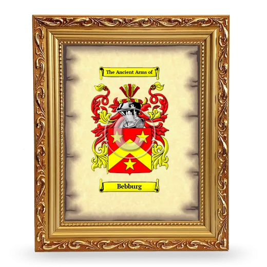 Bebburg Coat of Arms Framed - Gold