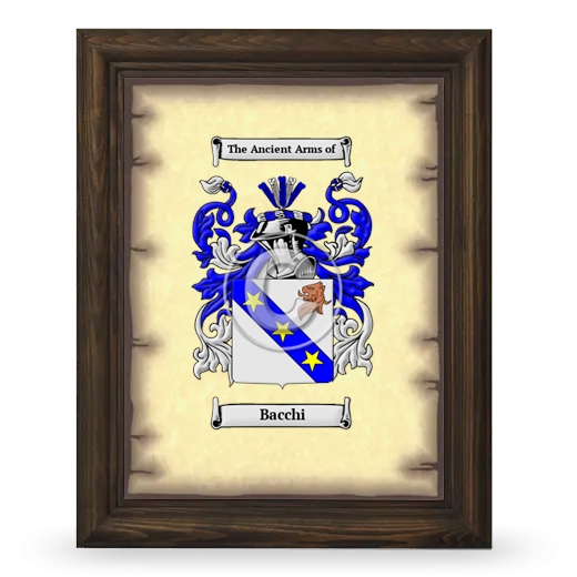 Bacchi Coat of Arms Framed - Brown