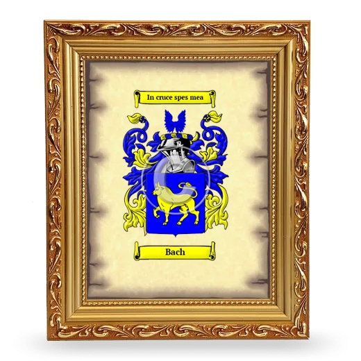 Bach Coat of Arms Framed - Gold