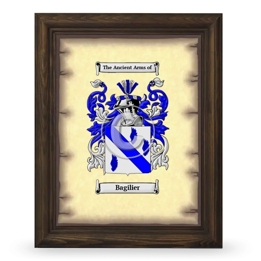 Bagilier Coat of Arms Framed - Brown