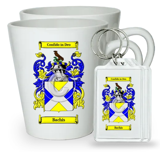 Bachis Pair of Latte Mugs and Pair of Keychains