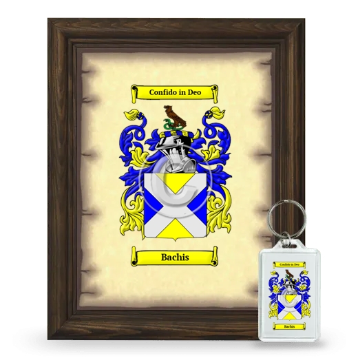 Bachis Framed Coat of Arms and Keychain - Brown