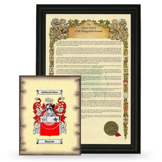 Baycon Framed History and Coat of Arms Print - Black