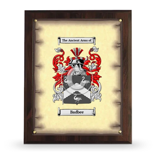 Badbee Coat of Arms Plaque