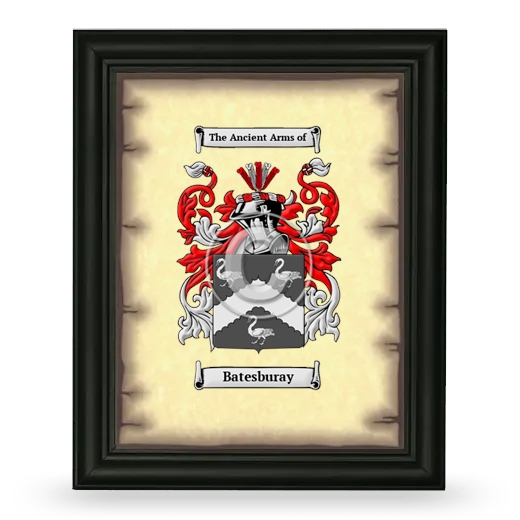 Batesburay Coat of Arms Framed - Black