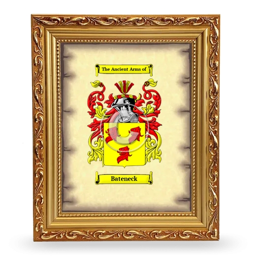 Bateneck Coat of Arms Framed - Gold