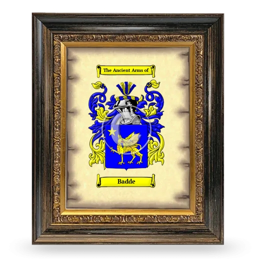 Badde Coat of Arms Framed - Heirloom