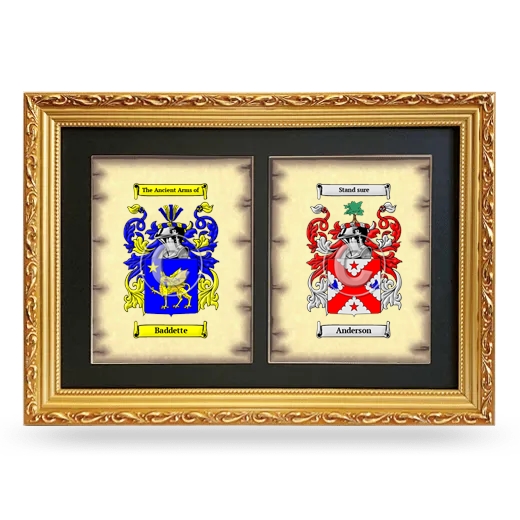 Double Coat of Arms Framed - Gold