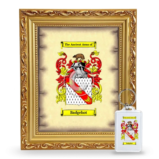 Badgehot Framed Coat of Arms and Keychain - Gold