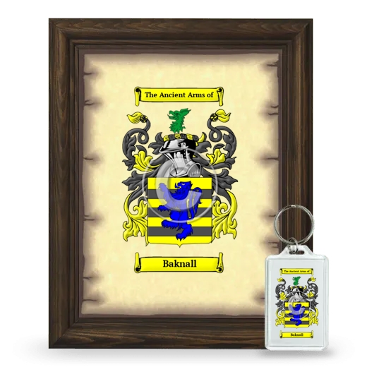 Baknall Framed Coat of Arms and Keychain - Brown