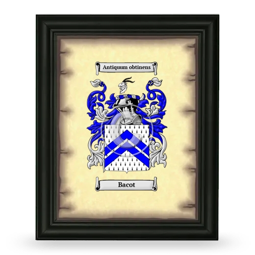 Bacot Coat of Arms Framed - Black