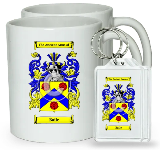 Baile Pair of Coffee Mugs and Pair of Keychains