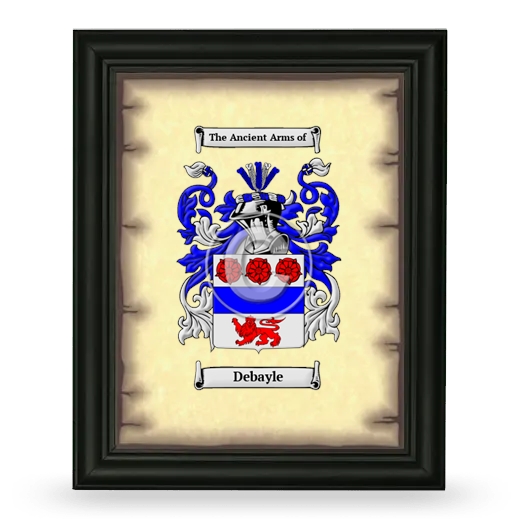 Debayle Coat of Arms Framed - Black