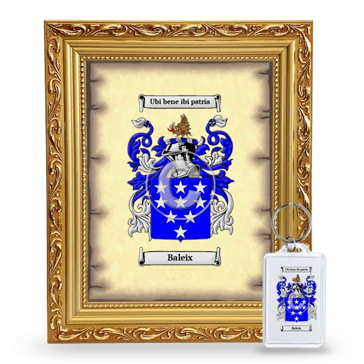 Baleix Framed Coat of Arms and Keychain - Gold