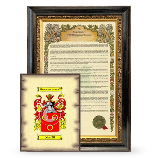 Lebaillif Framed History and Coat of Arms Print - Heirloom