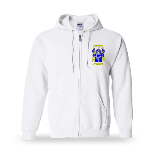 Bamredge Unisex Coat of Arms Zip Sweatshirt - White