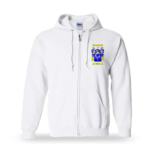 Bamrige Unisex Coat of Arms Zip Sweatshirt - White