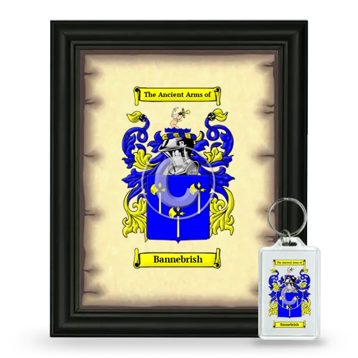 Bannebrish Framed Coat of Arms and Keychain - Black