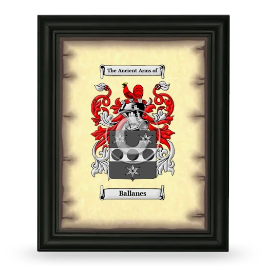 Ballanes Coat of Arms Framed - Black