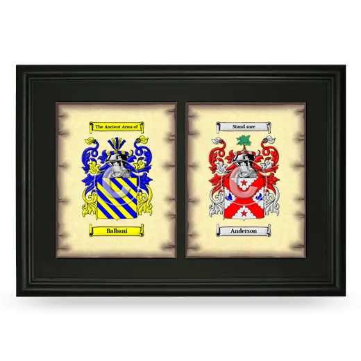 Double Coat of Arms Framed - Black