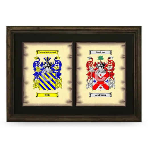 Double Coat of Arms Framed - Brown