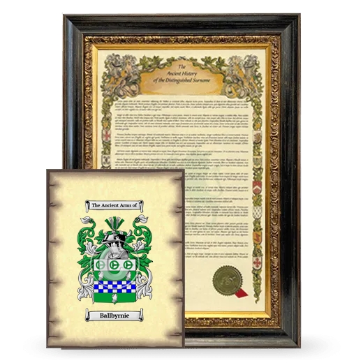 Ballbyrnie Framed History and Coat of Arms Print - Heirloom