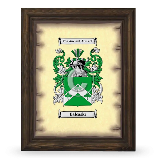 Balcaski Coat of Arms Framed - Brown