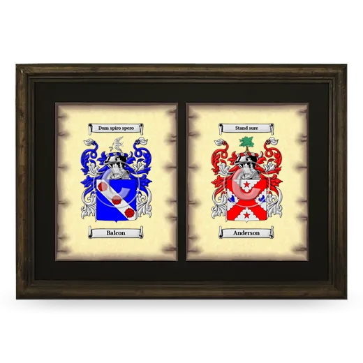 Double Coat of Arms Framed - Brown