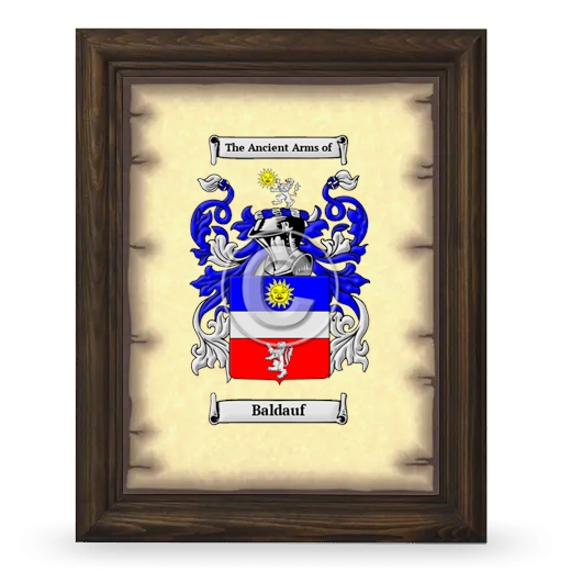 Baldauf Coat of Arms Framed - Brown