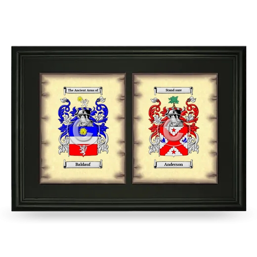 Double Coat of Arms Framed - Black