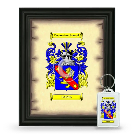 Baldin Framed Coat of Arms and Keychain - Black