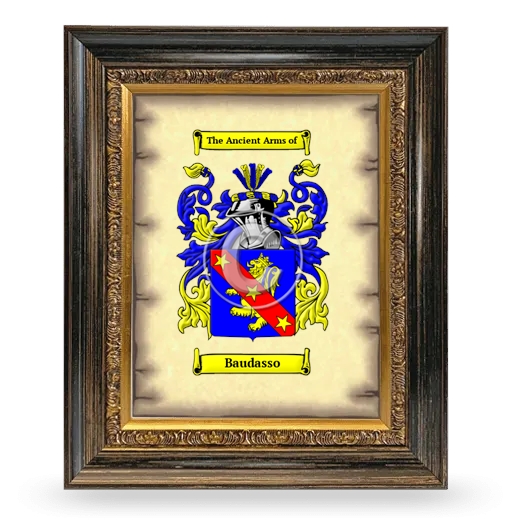 Baudasso Coat of Arms Framed - Heirloom