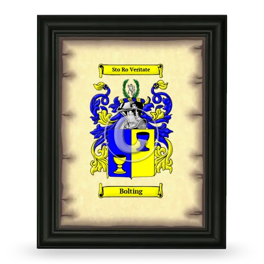 Bolting Coat of Arms Framed - Black